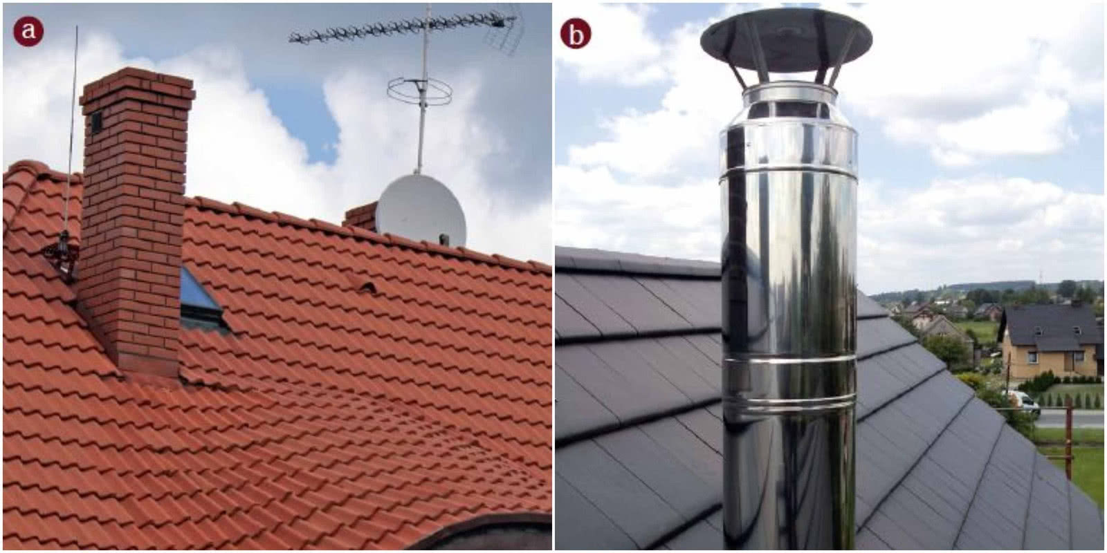 Wykończenie komina ceramicznego i komina stalowego Wykończenie komina ceramicznego i komina stalowego